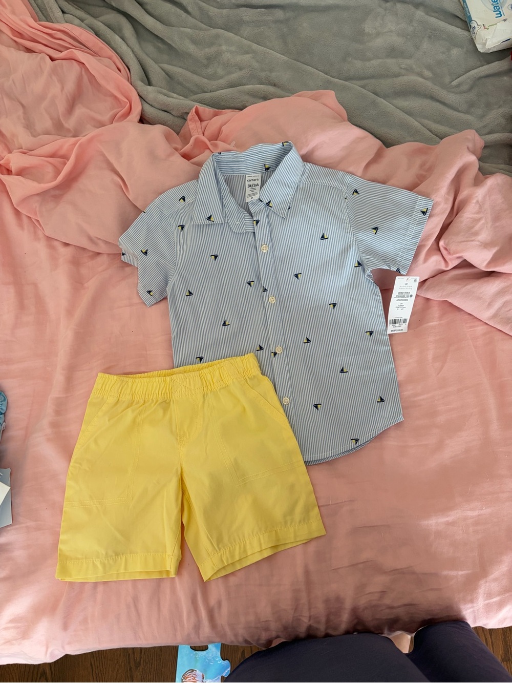Carter's boys set shorts shirt NWT 3T